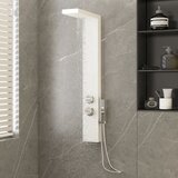 vidaXL Panel za tuš aluminij bele barve | Shoptok.si