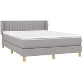  Krevet s oprugama i madracem svjetlosivi 140x190 cm od tkanine | shoptok.hr