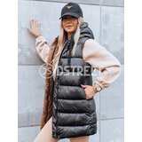 DStreet Women's long quilted winter vest NOMADNECTAR black | ePonuda.com