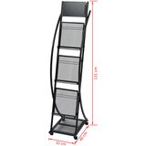 Stalak za Časopise 40x32x131 cm Crni A4 | shoptok.hr