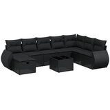  9-dijelni set vrtnih sofa s jastucima crni od poliratana Crna 70 x 62.5 x 69 cm | Shoptok.si