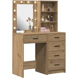  Set za toaletni stolić s LED-om od inženjerskog drva u Artisan hrastu 2 dijela | shoptok.hr
