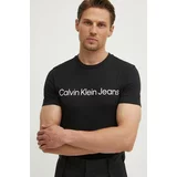 Calvin Klein Jeans Bombažna kratka majica moška, črna barva, J30J322552