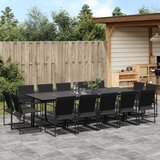 vidaXL 15-dijelni vrtni blagovaonski set crni od tekstilena | shoptok.hr