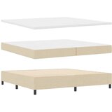 Krevet s opruga kutije s uzglavljem Krema 200 x 200 cm tkanina | shoptok.hr