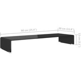  Stalak za TV /Monitor Prozirno Staklo Crni 90x30x13 cm | Eponuda.ba