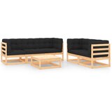 Maison Chic Seti vrtnega pohištva - Vrtna garnitura - Vrtni pohištvo set 6-delna z blazinami trdna borovina, (21808235) | Shoptok.si