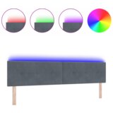 vidaXL LED Ogrodje z glavo s gumbi, temno sivo, 100 cm, žamet | Shoptok.si