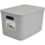 Homéa Siva plastična škatla za shranjevanje s pokrovom 35,5x25,5x23 cm – | Shoptok.si