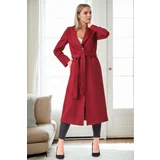 Dewberry Z6681 LADIES' COAT-BURGUNDY-1