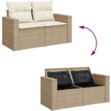  9-dijelni Vrtni Sofa Set s Jastučićima Bež Poli Ratan Akacija | shoptok.hr