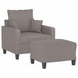  Fotelja s tabureom smeđesiva 60 cm od tkanine | shoptok.hr