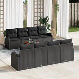 vidaXL 9 komadni set baštenskih sofa s jastučićima Crna Poli ratan Akacija Cijene