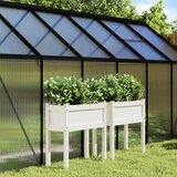 Maison Chic Vrtno korito - Greda - Cvetlični Lonec z nogami belo 2 kosa trdna borovina, (21790384) | Shoptok.si