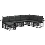  Set vanjskih sofa s jastukom 8 pcs Crna i tamno siva Poliester | shoptok.hr