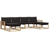 vidaXL Zunanja garnitura za sedenje z blazino 6 pcs Bela in črna, (5000281564) | Shoptok.si