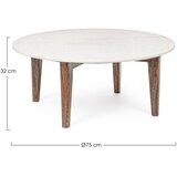BIZZOTTO Bela/v naravni barvi okrogla klubska mizica z marmorno mizno ploščo ø 75 cm Sylvester – | Shoptok.si