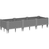 Furnova Cvetlično korito z zatiči svetlo sivo 125x40x28,5 cm PP, (21920388) | Shoptok.si