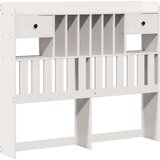 vidaXL Krevet s regalom z knjige bez madraca bijeli 135x190cm borovina | shoptok.hr