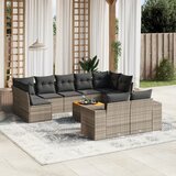  The Living Store Vrtna sedežna garnitura 10-delna z blazinami siv poli ratan - Vrtna Sedežna Garniture, (21479941) | Shoptok.si