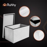 Ruhhy sklopivi baršunasti puf s prostorom za pohranu 60 x 30 x 30 cm, sivi | shoptok.hr