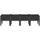  Vrtna sadilica s nogama crna 160 x 40 x 42 cm PP | Eponuda.ba