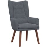 vidaXL Udoben naslanjač temno siva žamet | Shoptok.si