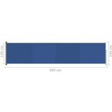 vidaXL Zložljiva stranska tenda za teraso 140x600 cm modra | Shoptok.si