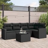 vidaXL 6-dijelni set vrtnih sofa s jastucima crni od poliratana Cijene