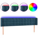  LED uzglavlje tamnoplavo 203x16x78/88 cm baršunasto | shoptok.hr