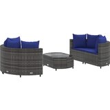 Maison Chic Seti vrtnega pohištva - Vrtna garnitura - Vrtni pohištvo set 5-delna z blazinami siv poli ratan, (21814185) | Shoptok.si