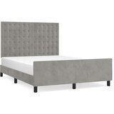  Posteljni okvir z vzglavjem svetlo siv 140x190 cm žamet, (20788590) | Shoptok.si