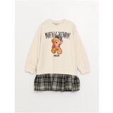 LC Waikiki Girl's Dress with a Crew Neck Printed Long Sleeve | Shoptok.si