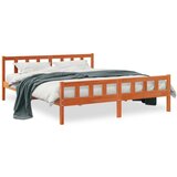  The Living Store Posteljni okvir brez vzmetnice voščeno rjav 160x200 cm borovina - Posteljni Okvir, (21448949) | Shoptok.si