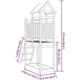  Igraći Toranj Smeđa 52 5 x 110 5 x 215 cm Čvrsto borovo drvo | shoptok.hr