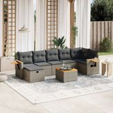  8-dijelni set vrtnih sofa od poliratana s jastucima sivi | shoptok.hr
