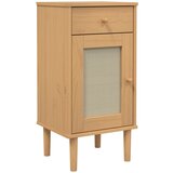  The Living Store Nočna omarica SENJA videz ratana rjava 40x35x80 cm borovina - Nočna Omarica, (21454648) | Shoptok.si