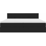  LED krevet za pohranu s madracem Crna 200 x 200 cm Baršun | Shoptok.si