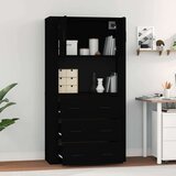  Visoka komoda crna od konstruiranog drva | shoptok.hr