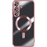 AVIZAR Ohišje za Galaxy S25 FE MagSafe, mehko, odporno na udarce, s kromiranim robom, Roza, (5000189077) | Shoptok.si