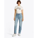 Tommy Jeans Majica safir / temno rumena / mandarina / bela | Shoptok.si