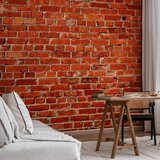  Foto tapeta - Old wall – retro-style red brick wall 200x140 Premium | shoptok.hr