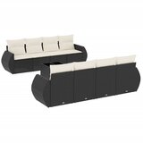  The Living Store Vrtna sedežna garnitura 9-delna z blazinami črn poli ratan - Vrtna Sedežna Garniture, (21461627) | Shoptok.si
