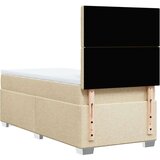 vidaXL Okvir kreveta s oprugama i madrac krem 80x200 cm od tkanine | shoptok.hr