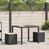  Vrtni tabure s jastucima 2 kom crni 40x40x43 cm poliratan | Eponuda.com