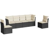  6-dijelni set vrtnih sofa s jastucima crni od poliratana | shoptok.hr