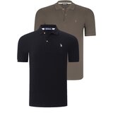 Dewberry DUO SET T8561 MEN'S TSHIRT-BLACK-GREEN Cene