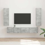  Set TV komoda Zidne 3 pcs Betonski sivi Konstruirano drvo | shoptok.hr
