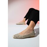 LuviShoes ARCOLA Beige Knitted Patterned Women's Flat Shoes cene