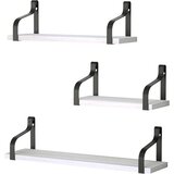 Love-KANKEI Lesene Stenske Police Iz masivnega lesa – Set 3 kos Cene